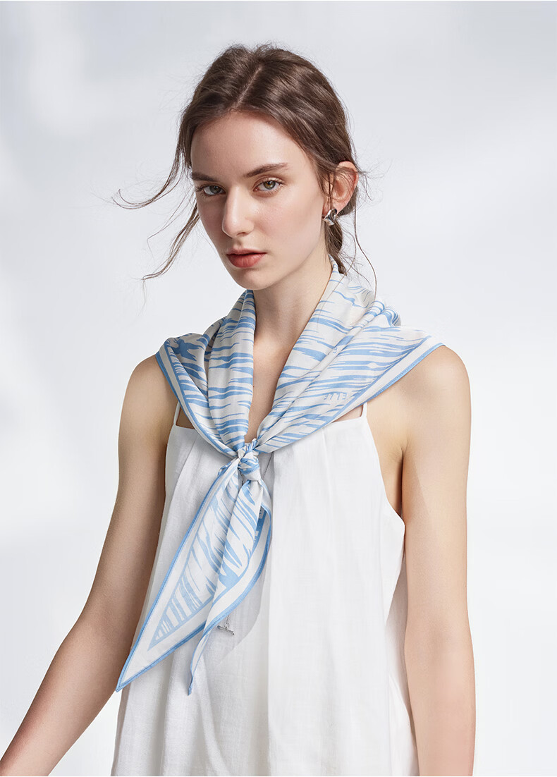 ELLE Modal Striped Triangle Scarf Women's Summer Fashion Versatile Waist Shawl Thin Vest Gift Box Set 13