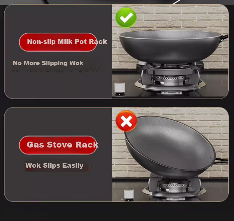 Beishi Non-Slip Gas Stove Pot Stand Small Pot Rack Milk Pot Rack Kitchen Stove Rack Support for Pointed Bottom Pot Round Bottom Pot Wok Auxiliary Accessory Universal 4-5 Claw Non-Slip Cooking Pot Rack 5