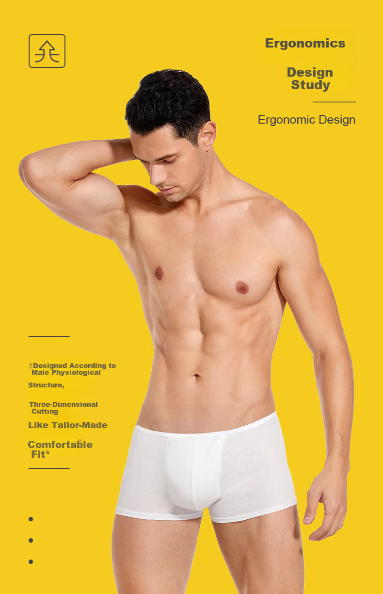 JiaTu Pure Cotton Disposable Men's Boxer Briefs Wash-Free Travel Portable Underwear White Size L 3