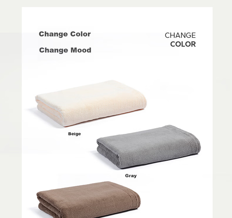 MUJI Bath Towel A-Class Skin-Friendly Soft Absorbent Quick-Dry Thickened Lint-Resistant Unisex Large Bath Towel Gray 430g 12