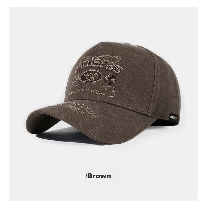 CACUSS Men's Baseball Cap Four Seasons Large Head High Top Slim Face Duckbill Sports Sun Hat Black Luxury 8