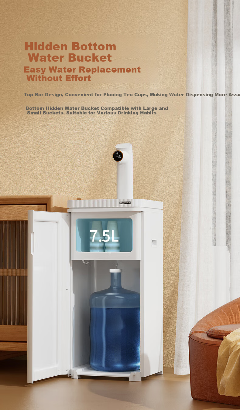 Meiling Rapid Heating Tea Bar Machine Home High-End Water Dispenser 3-Second Quick Heat Bottom-Loading Living Room Office Kettle Integrated MY-AJ15 Smart Elegant Swan White 13
