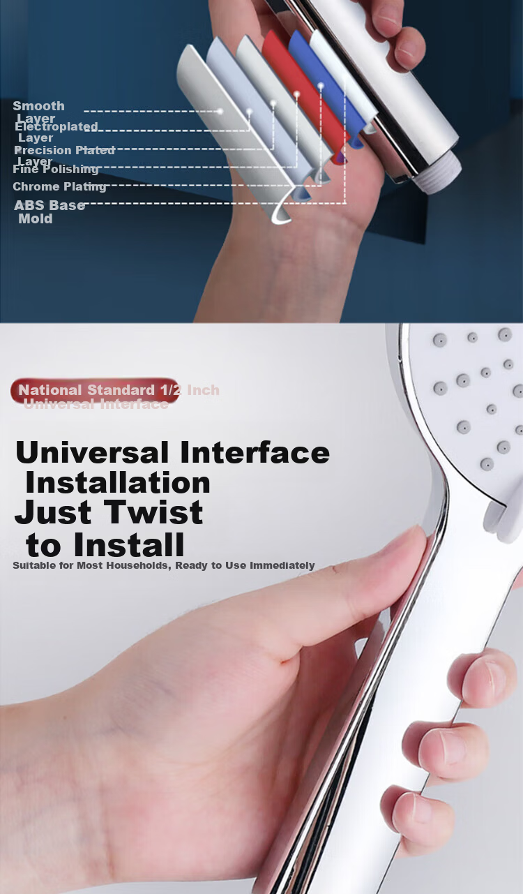 Canbo Gunmetal Gray Popular Model Spray Shower Head Air-Boosted Massage Mist Hollow Handheld Shower Head 10
