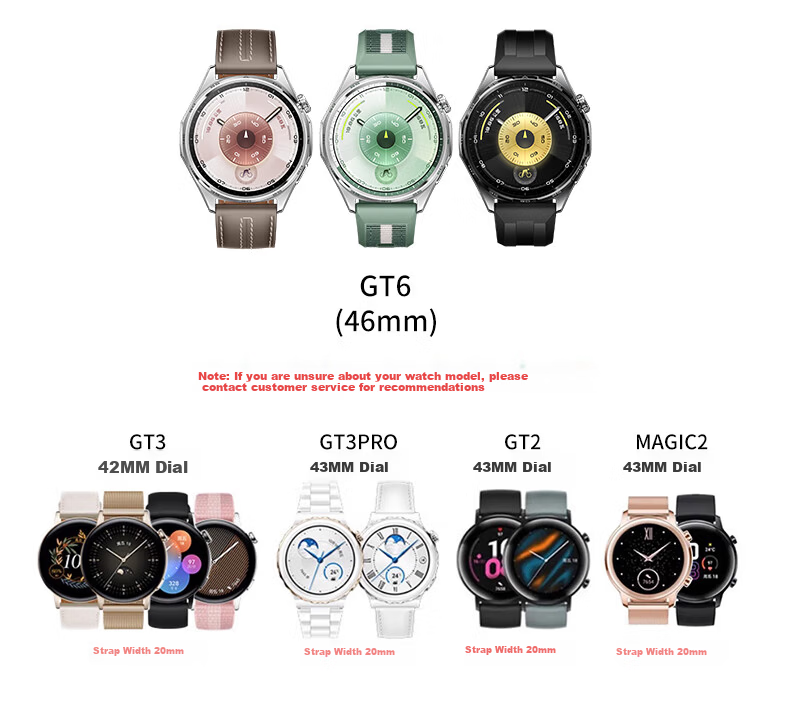 Gangjue Genuine Leather Watch Strap for Huawei GT6/GT5/GT4 Pro/Watch5/4/3/2 Women’s 41/42MM First Layer Cowhide Frost White 18mm Band 7