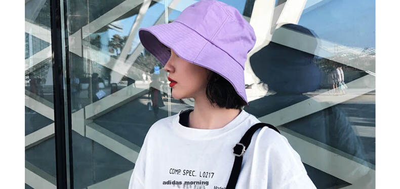 XUEXIMAN Solid Color Fisherman Hat Women Korean Style Versatile Japanese Sun Protection Sunshade Bucket Hat Slim Face Bare Face Hat 14