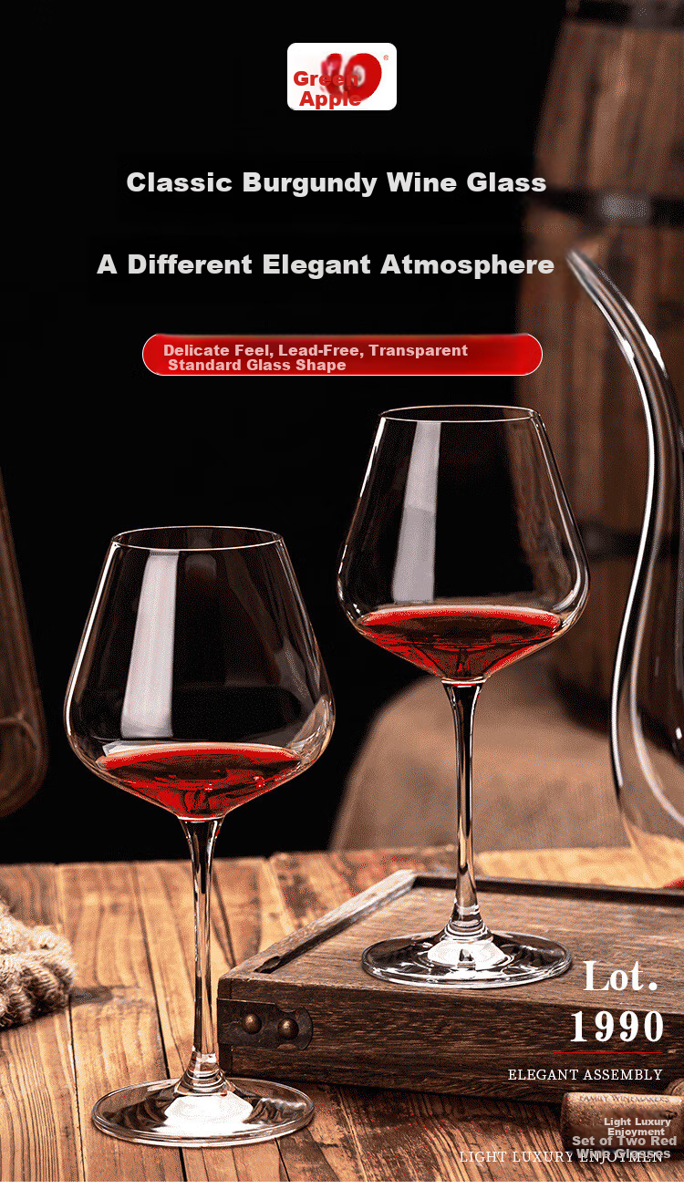 Green Apple Crystal Glass Red Wine Glasses 210ml*6 Set Tall Stem Champagne Wine Glasses Alcohol Glasses Women's Day Gift 2