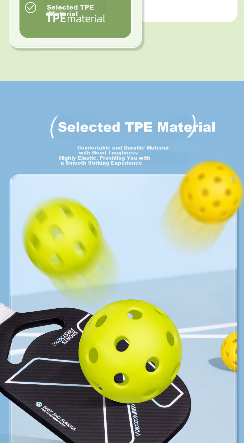 40,000 KM Pickleball Set Professional High-Elastic Integrated Balls Indoor Outdoor Tournament Grade 4-Pack 3