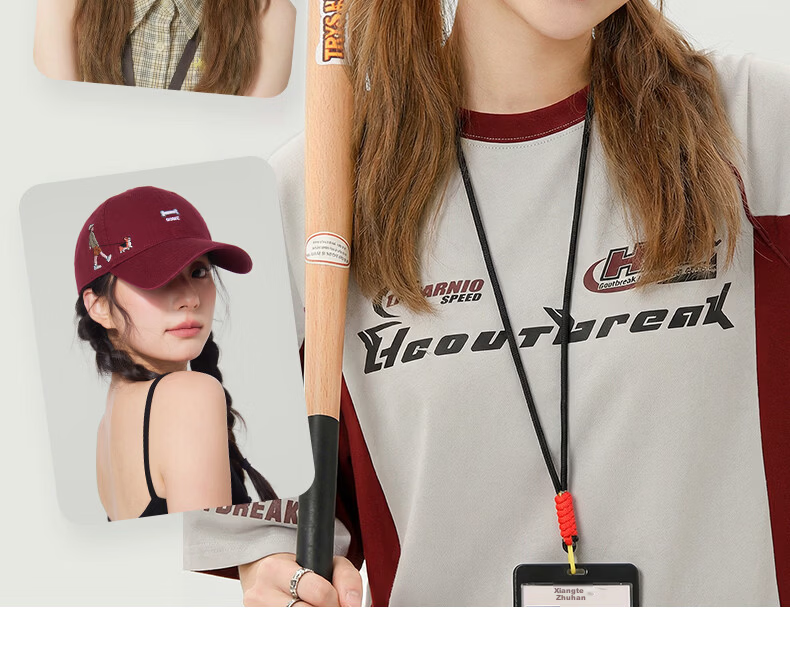 CACUSS Women's Spring New Embroidered Baseball Cap College Style Casual Slim Face Baseball Cap Men's Night Mist Black 7
