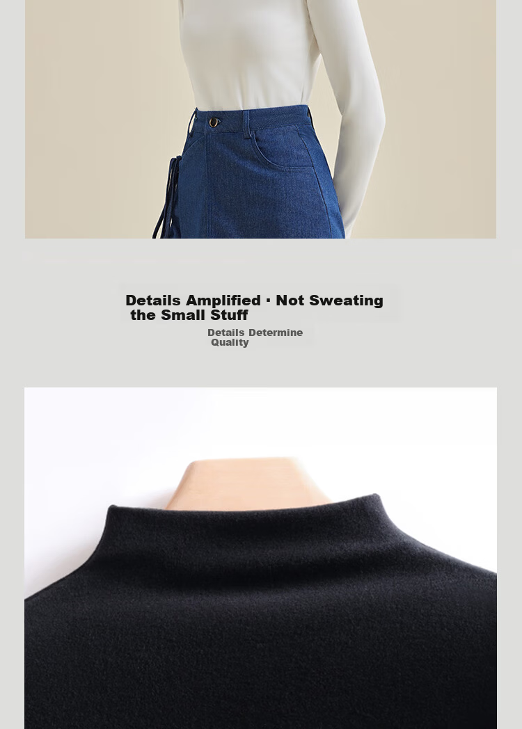 Free Style Half Turtleneck Base Shirt Women Camellia Oil Moisturizing Goose Down Antibacterial Slim Fit Long Sleeve Innerwear German Velvet Brushed Warm Underwear 9