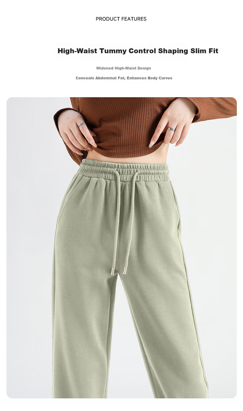 Baleno Heavyweight Elastic Cuff Pants for Women 2026 Spring Autumn New Sports Commuter Loose Casual Jogger Sweatpants 11