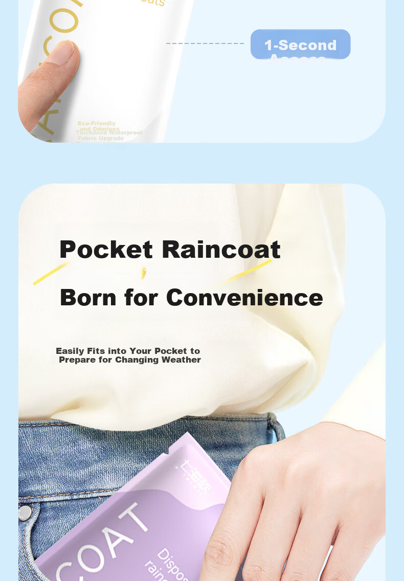 Qihaiqiu Children's Disposable Raincoat Thickened Full-body Card Raincoat Rain Poncho for Boys and Girls Elementary School Portable Travel White *5 1