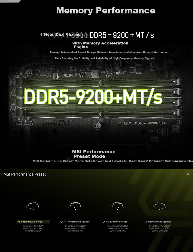 MSI MAG B860M MORTAR WIFI7 Motherboard for Intel B860 LGA 1851 CPUs 265K/245K/270K/250K 9