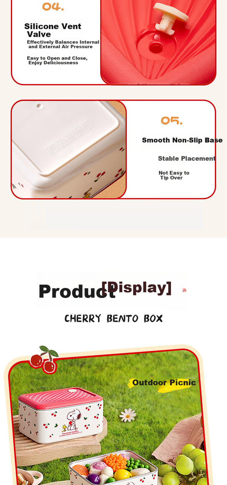 SNOOPY Insulated Lunch Box Bag Set of 4 Portable Thermal Cooler Bento Bags for Students and Office Workers 14