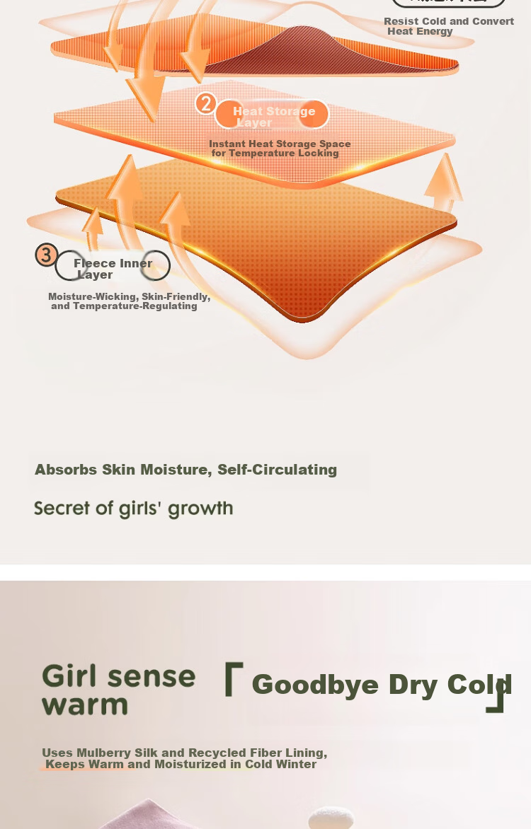 GUJIN Girls' Developmental Warm Vest, Thermal Underwear for Elementary and Middle School Students, Girls' Bra 3-Pack 7
