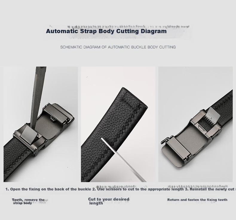 Paolo Mest Men's Genuine Leather Automatic Buckle Belt Gift Box Practical Birthday Present for Boyfriend Husband Father 37