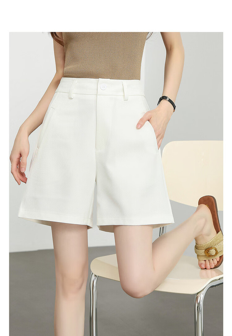 Demana Light Workplace Series Summer Simple Commuter Wide-Leg Blazer Shorts Loose Slim Fit Petite Women's Premium Style 1