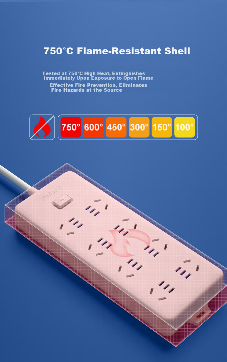 PHILIPS 10-Socket Master Control Switch 1.8m with Child Safety Shutter Power Strip Extension Cord Socket Outlet 6