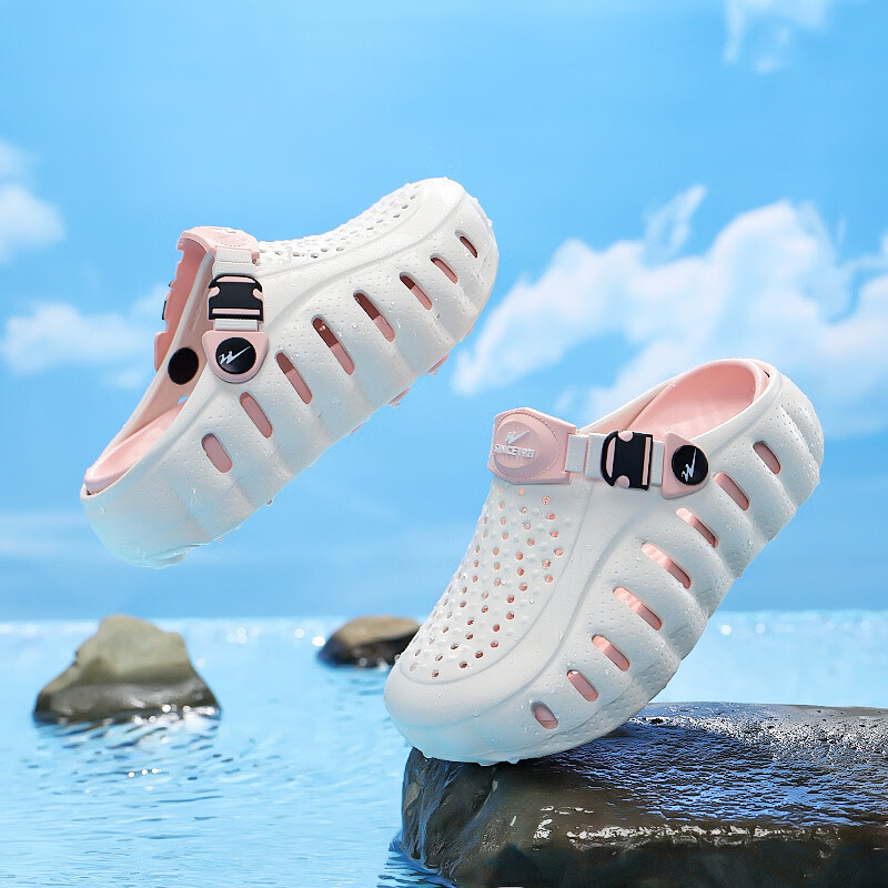 Double Star Children's Summer Slippers Girls' Sandals Big Kids Hole Shoes Outdoor Sports Beach Shoes Pink Size 36-37