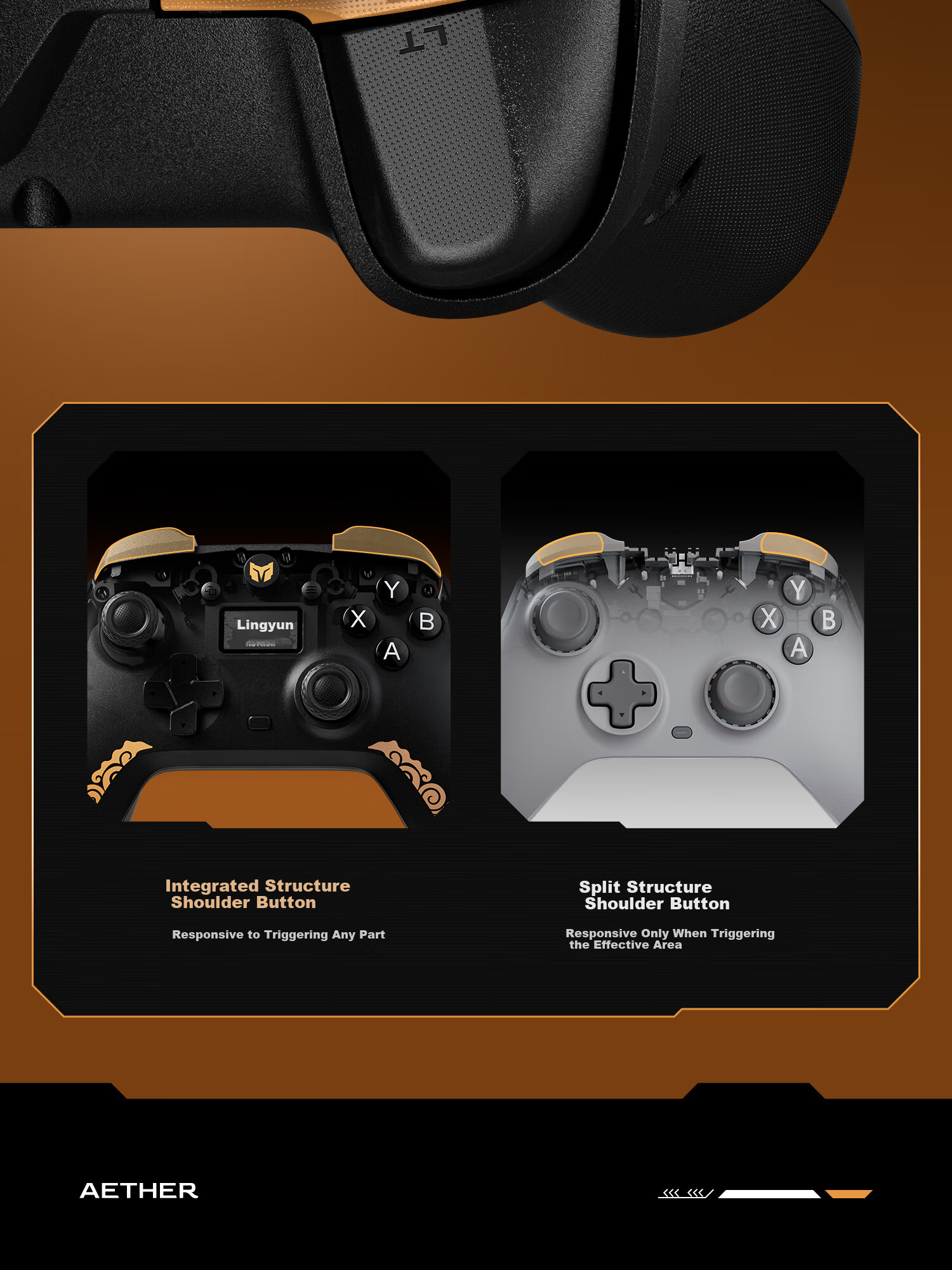 Mojang Lingyun Wireless Gaming Controller Smart Screen Bluetooth 2.4G Compatible with PC Tablet Phone Switch Computer Steam Dual Shadow Wonderland Monster Hunter Black Gold Edition 11