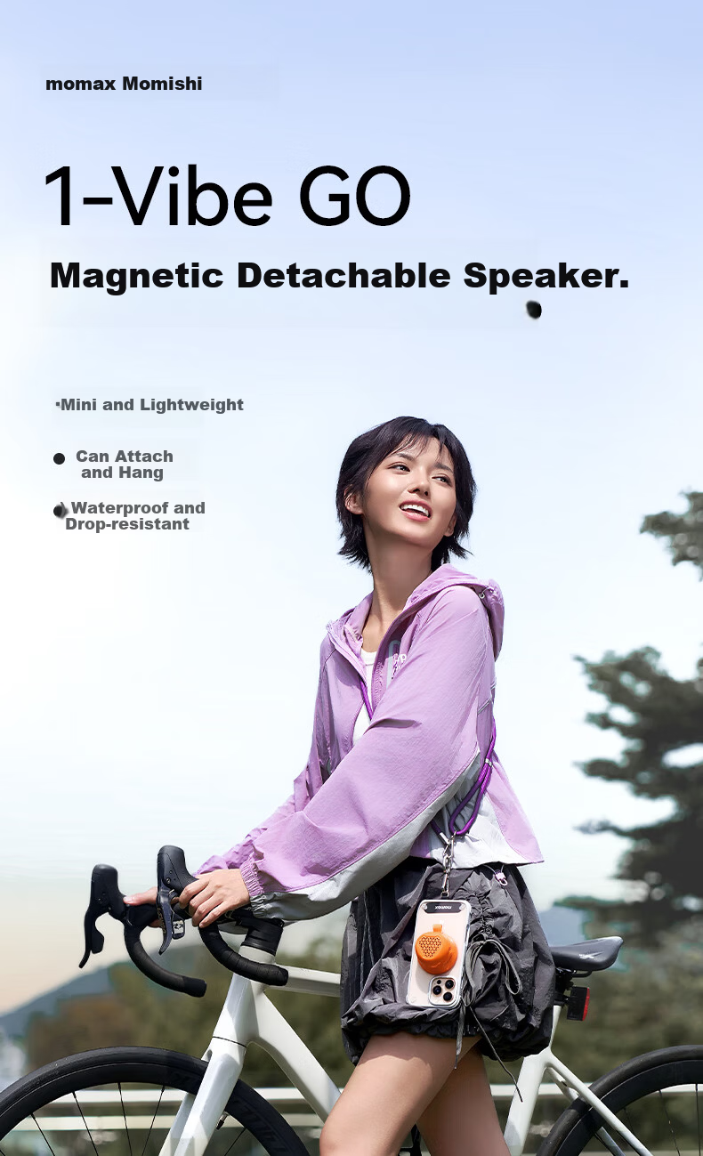 MOMAX Magnetic Wireless Speaker Outdoor Party Sports Mini Bathroom Soundbar Portable Speaker Phone Stand Waterproof Speaker Gift for Men and Women 1