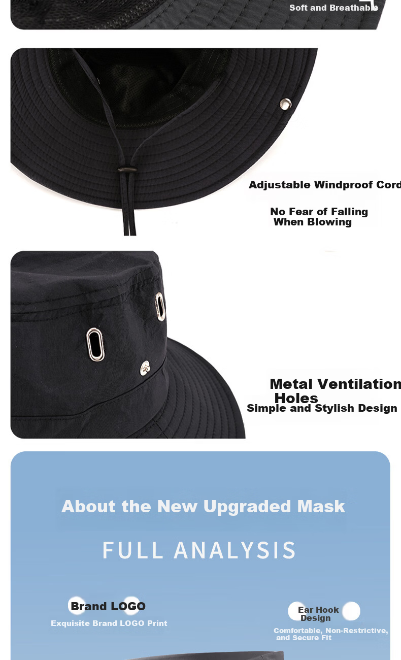 TUCANO Woodpecker Sun Protection Hat, Face Mask, and Ice Sleeve Three-Piece Set UV Protection Outdoor Cycling Travel Mountaineering Fishing Sunshade Hat 9