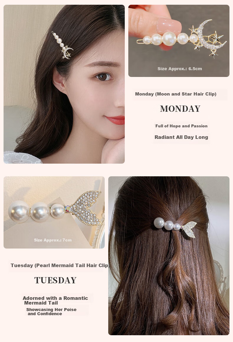 Gunai Hair Clip Hairpin Headwear for Women Straight Clip Bang Forehead Clip Side Clip Hair Accessories Mother's Day Gift for Mom 4