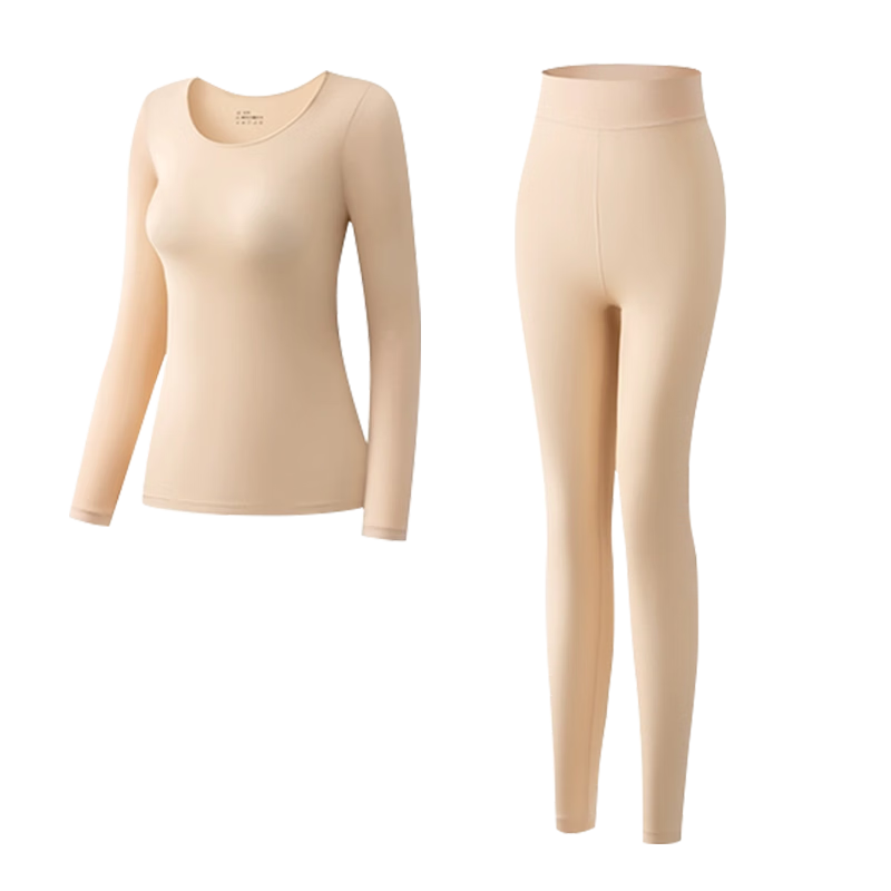 LangSha Women's Thermal Underwear Set Autumn Base Layer Skin Care High Elastic Slim Seamless Thin Warm Winter