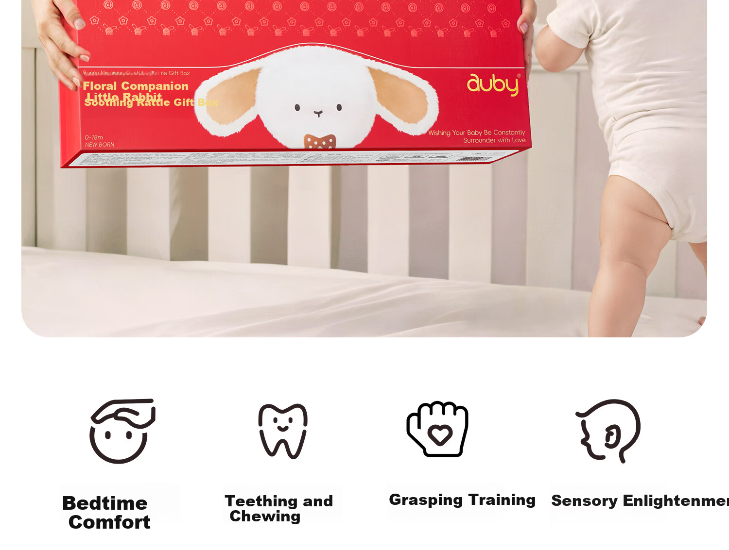 Auby Baby Toy Pony Soothing Doll Newborn Gift Box 0-6 Months Premium Crib Hanging Rattle Teether 9