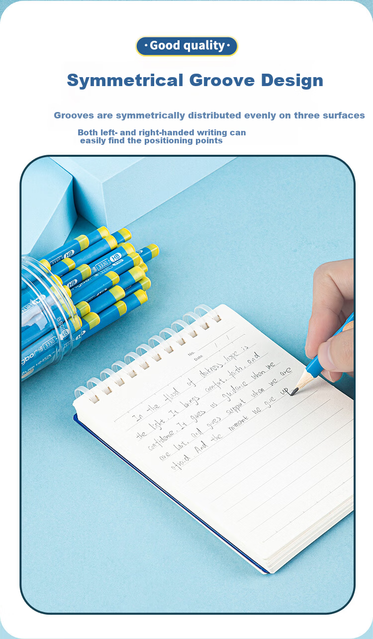 GuangBo 30-Pack Triangular Hole Pencil for Primary School Children Posture Correction Stationery H05725 3