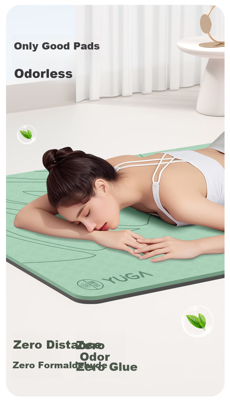 Gumifan Yoga Mat Thickened Women's Fitness Mat Home Odorless Non-Slip Shockproof Silent Thickened Exercise Mat 185*80cm 8