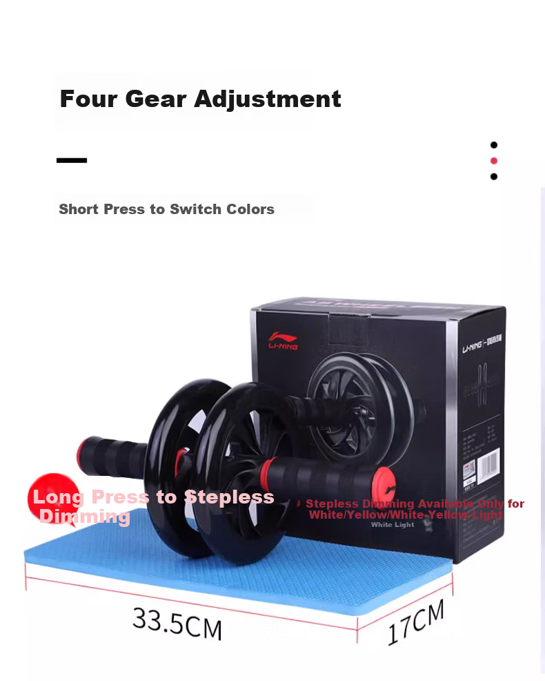 LI-NING Ab Wheel Roller Abdominal Muscle Trainer Dual Wheel Fitness Equipment for Men 11