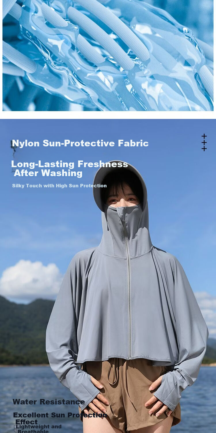 Combo Women's Summer Thin UV Protection Sun Shirt Mesh Loose Shawl Ice Silk European Style Sun Protection Skin Jacket 5