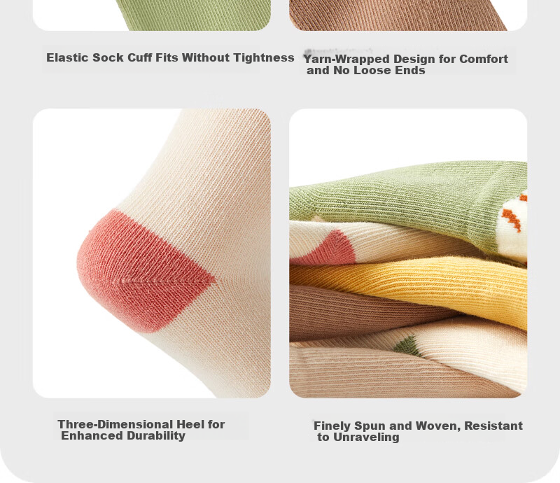 Scoornest Kids Socks Autumn Winter Pure Cotton Class A Newborn Baby Seamless Mid-Calf Socks Unisex Children Socks 18