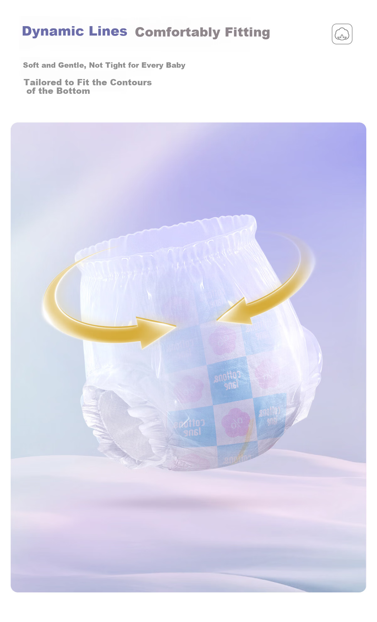 Pure Cotton Breathable Infinite Light Soft Diaper Pants 4XL 34pcs [17-19KG] Weak Acid Diaper Instant Absorption Dry 8