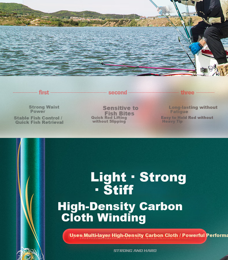 GW Fishing Rod, Longsheng Feiji Lightweight Version, 6.3 Meters, Ultra-Light And Ultra-Hard, 28 Sections, High Carbon Composite Rod 3
