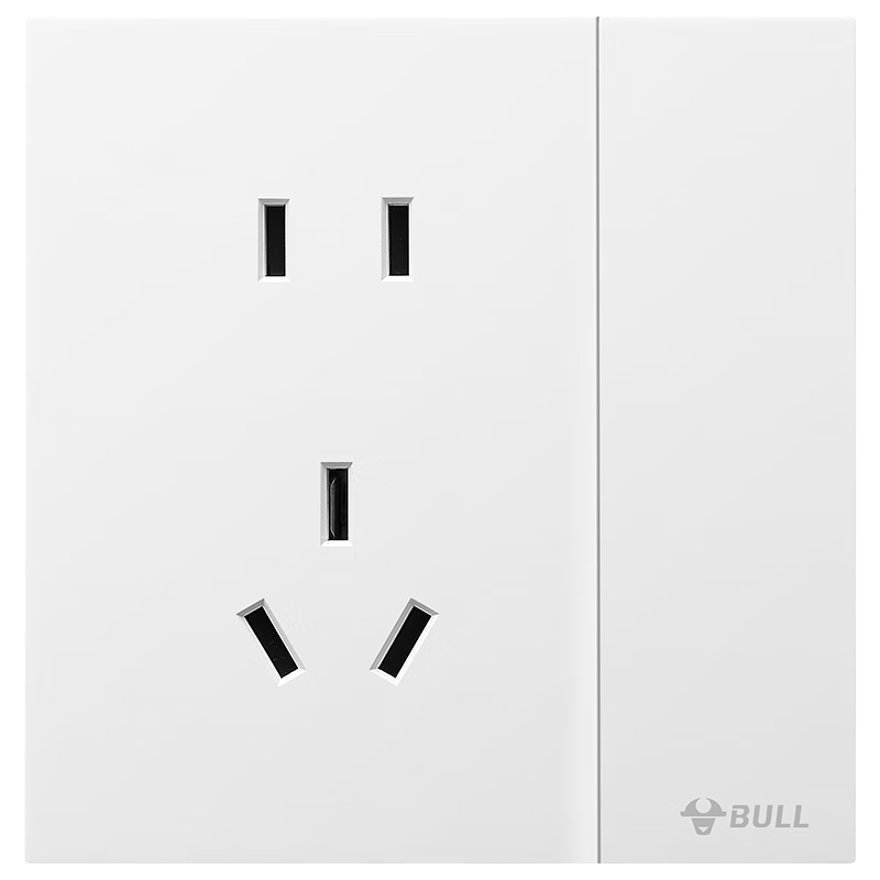 BULL Switch Socket G57 Butterfly Ultra-Thin One-Way Double Control Five-Hole with Switch Socket G57E334 Snow White Concealed Installatio
