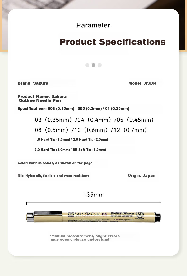 SAKURA PIGMA Pen Cool Maru Needle Tube Pen Outlining Pen 7-Piece Set Japanese Imported Signature Pen Drawing Black Water Pen Student Children's Art Painting Outlining Hand-Drawn Design 1