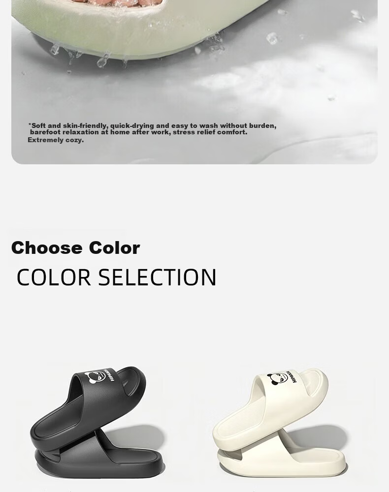 HIPANDA Home Slippers Unisex Couple Non-Slip Soft Sole Bathroom Shower Comfortable Foot Protection Cool Slippers Dark Night Black Size 40-41 15