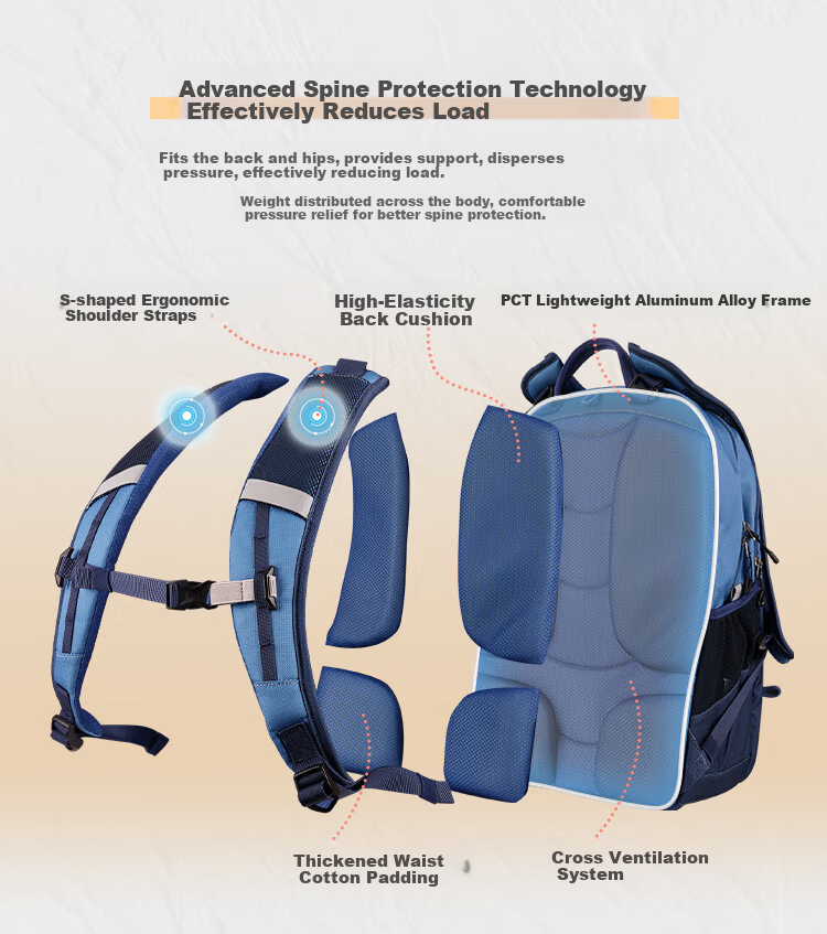 MoonRock 2025 New Air Student Backpack Large Capacity Spine Protection School Bag for Grades 5-9 Black 11