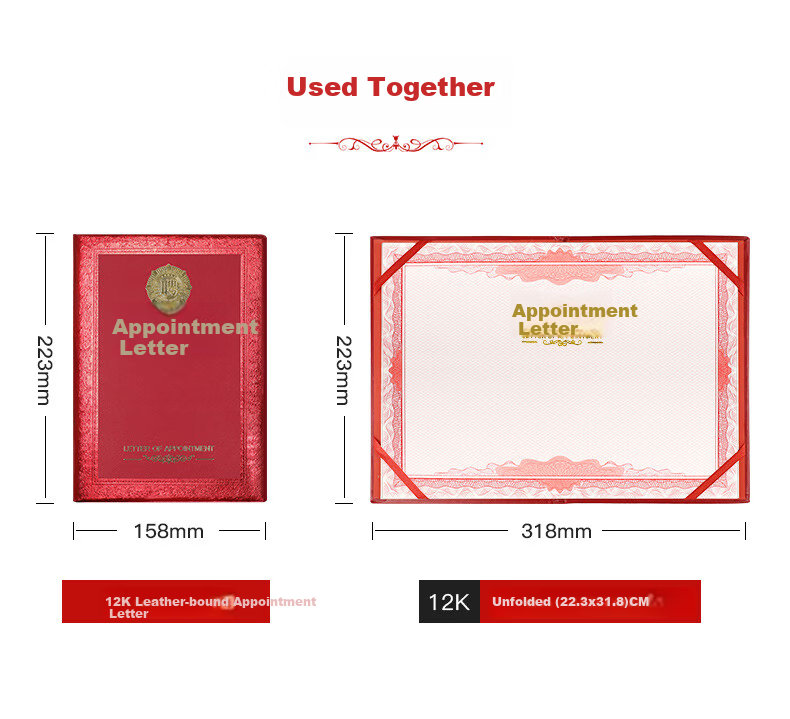 Befon 8k Appointment Letter Inner Pages, Appointment Certificate Award Certificate Inner Pages, Company Enterprise Appointment Certificate, Includes Printable Inner Pages, Stationery, 12 Sheets 6495 2