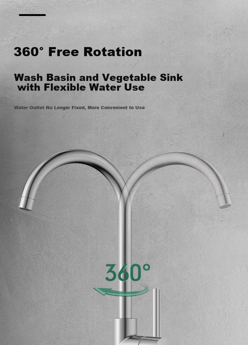 Submarine Kitchen Faucet Single Cold Sink Basin Household Rotatable Balcony Laundry Sink Faucet L3092D 12