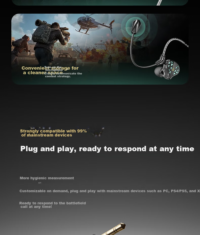 IKF Night Festival Wired In-Ear Gaming Headset FPS Dedicated Extended Gaming Earphones Type-C Fearless Contract Delta PC PUBG Mobile 17