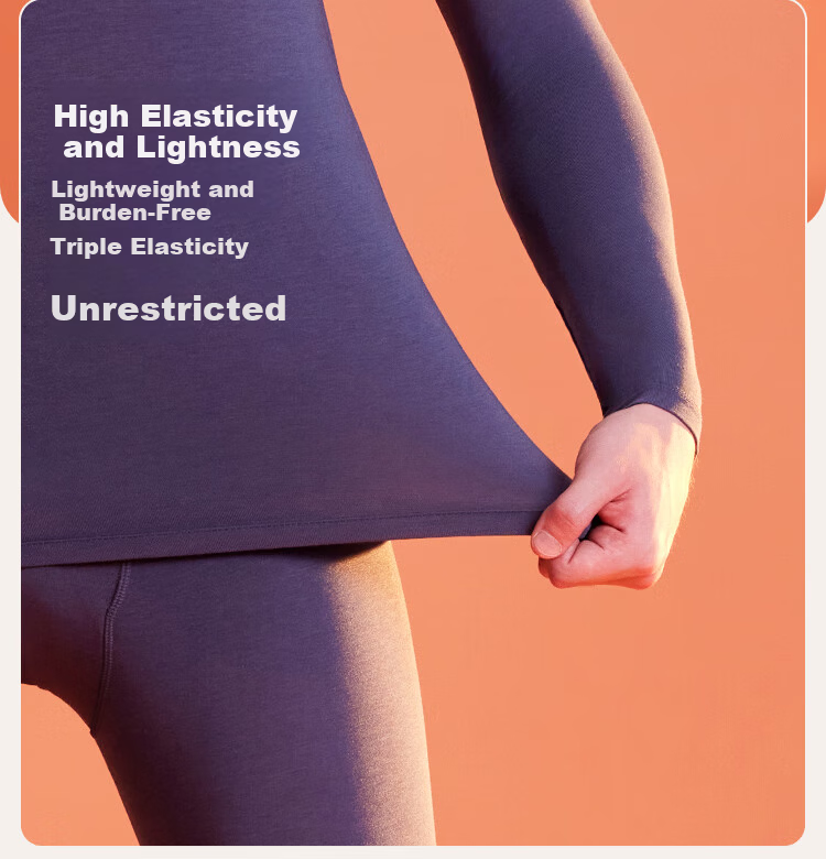 Ordifen [Antibacterial Seamless Modal Set] Men's Thermal Underwear, Autumn Top And Pants, Heat-Retaining, High-Elasticity, Black, Size L 6