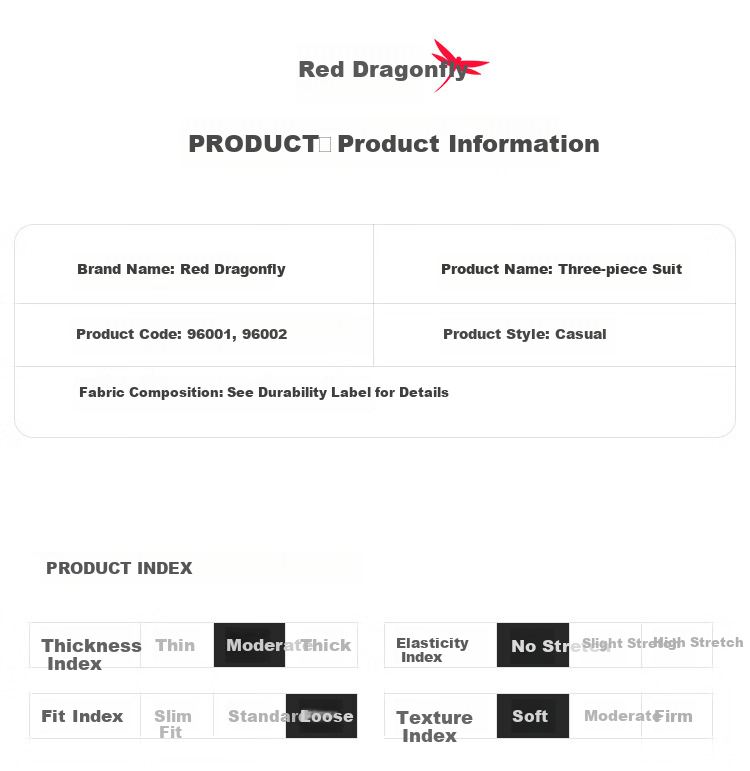 RED DRAGONFLY Men's Business Casual Suit Set Groom Wedding Formal Three-Piece Black XL 3