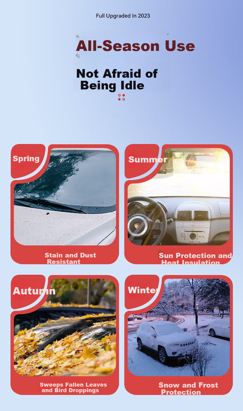 Digalun Car Snow Cover Front Windshield Frost and Snow Protection Winter Car Window Cover Windshield Cloth 6