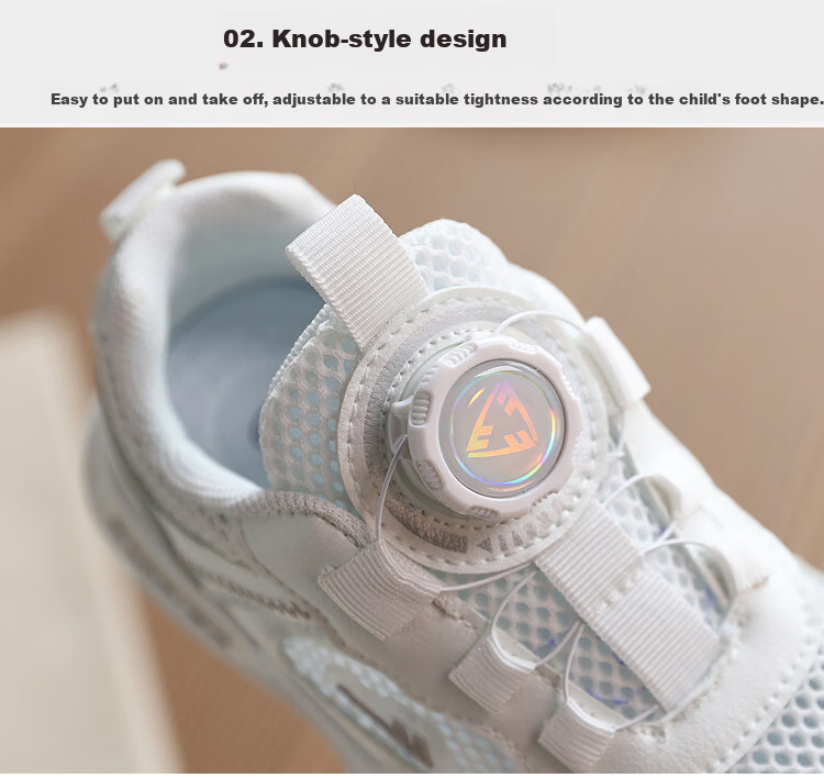 Warrior Kids White Summer Breathable Mesh Sports Running Shoes WZ(CL)-2276 White Size 28 4