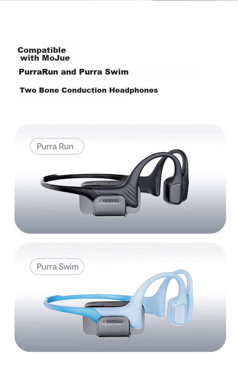 MOJAWA Purra Series Bone Conduction Wireless Bluetooth Headphones Charging Clip, Open-Ear Sports Running Cycling, No In-Ear Design, Additional 30h Battery Life 5