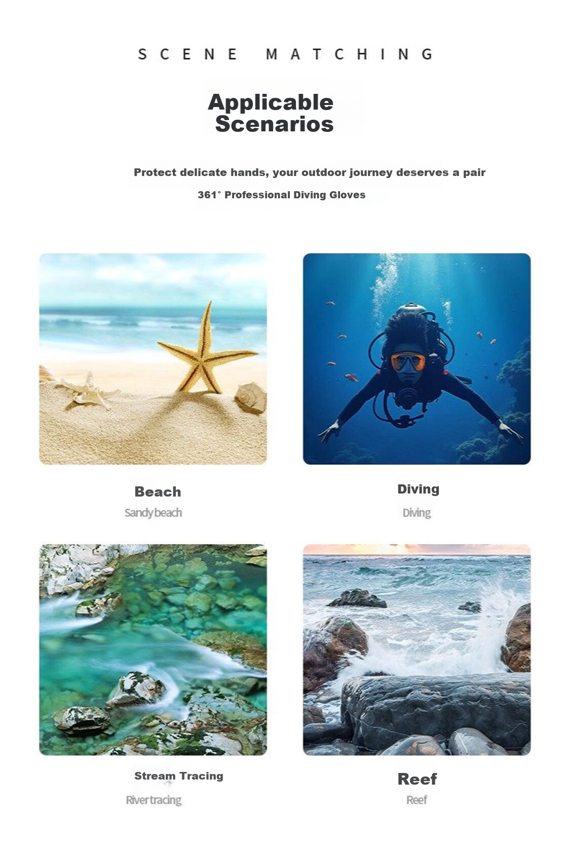 361° Swimming Diving Sun Protection Surfing Lightweight Gloves Wear-Resistant Scratch-Resistant Non-Slip Coral Protection Snorkeling Equipment Gloves 8