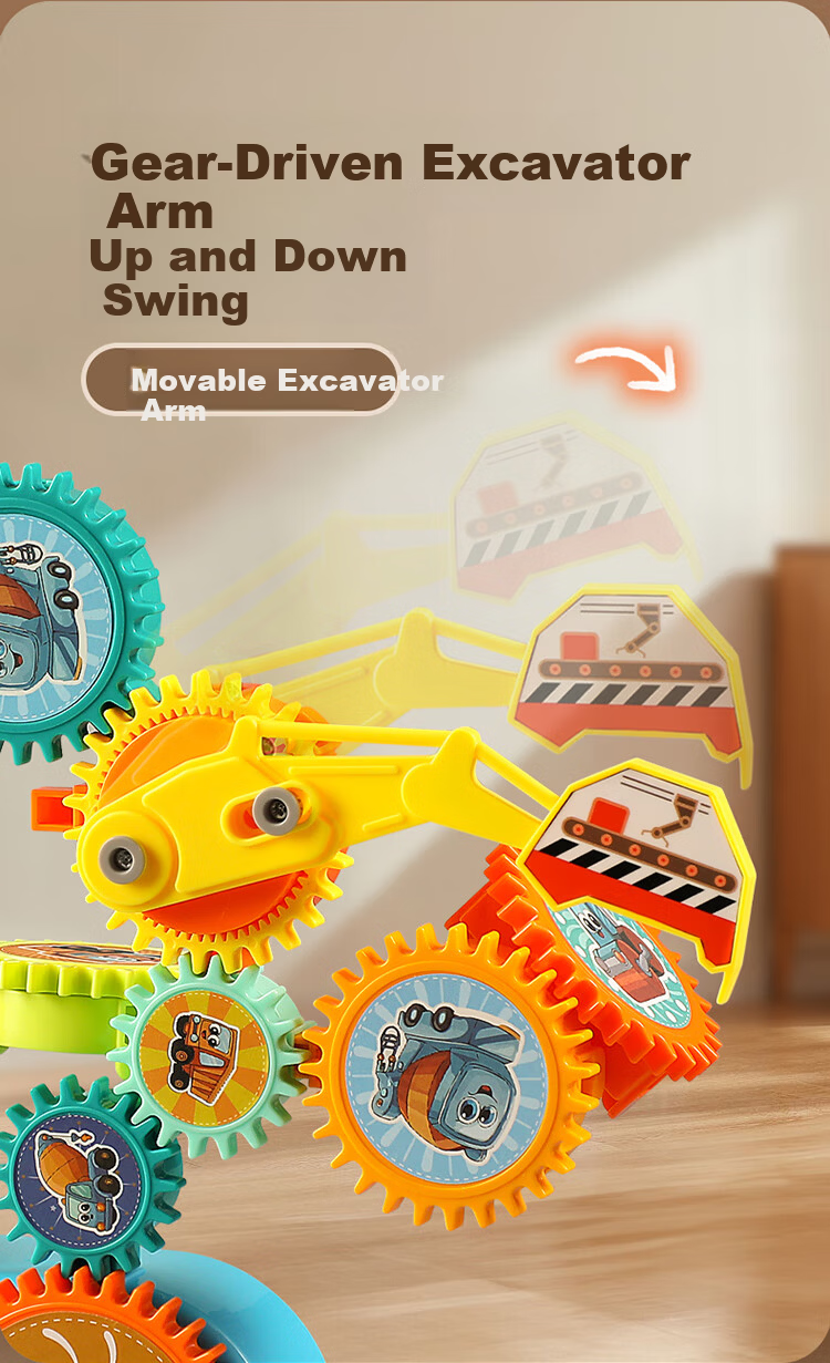 BEIBITONGHUA Transformable Electric Gear Building Blocks DIY Educational Toy for Boys Ages 3-6 Creative Birthday Gift Stationery 7