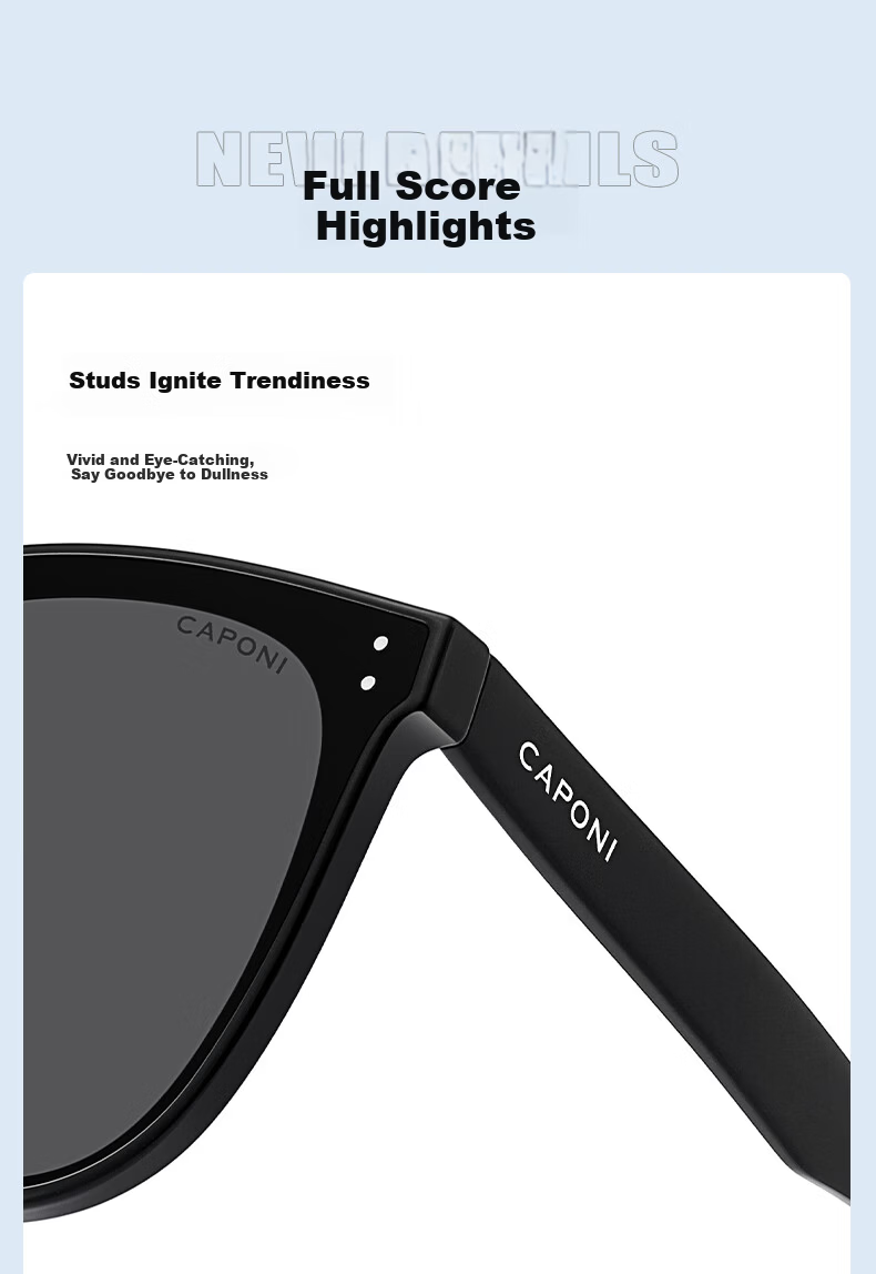 CAPONI Polarized Sunglasses UV Protection Driving Unisex Sun Glasses Large Face Gift 6
